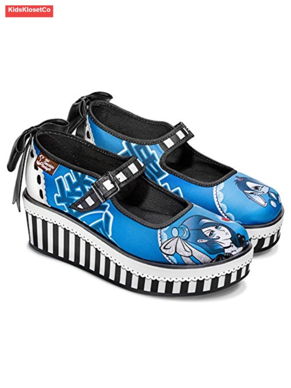 Whimsical Mary Jane Platform Shoes with Anime Design, Vegan, Cushioned Insole